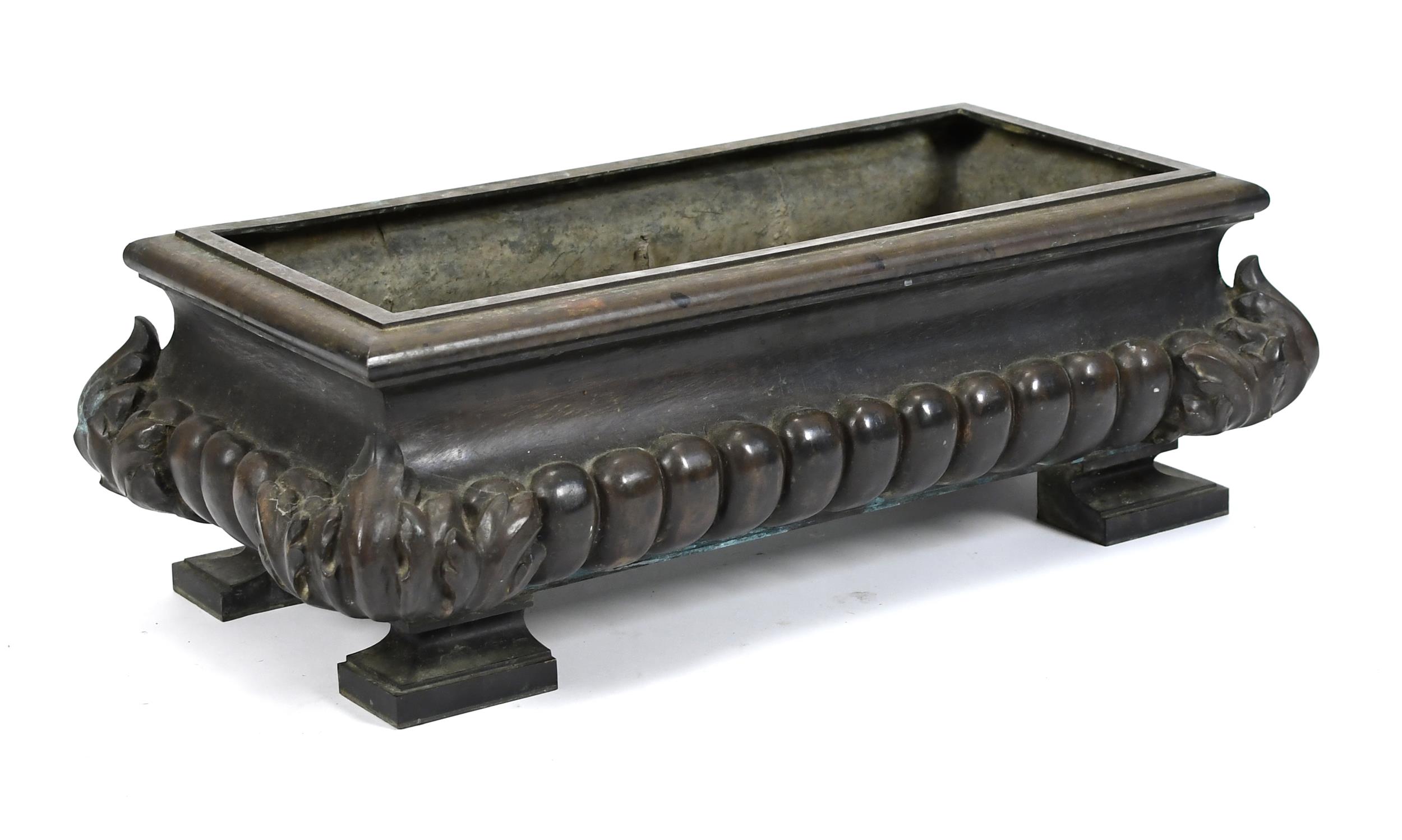 HEAVY ANTIQUE BRONZE PLANTER Early 30783d