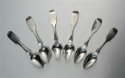 Set of six pure coin silver tablespoons 4d8d4