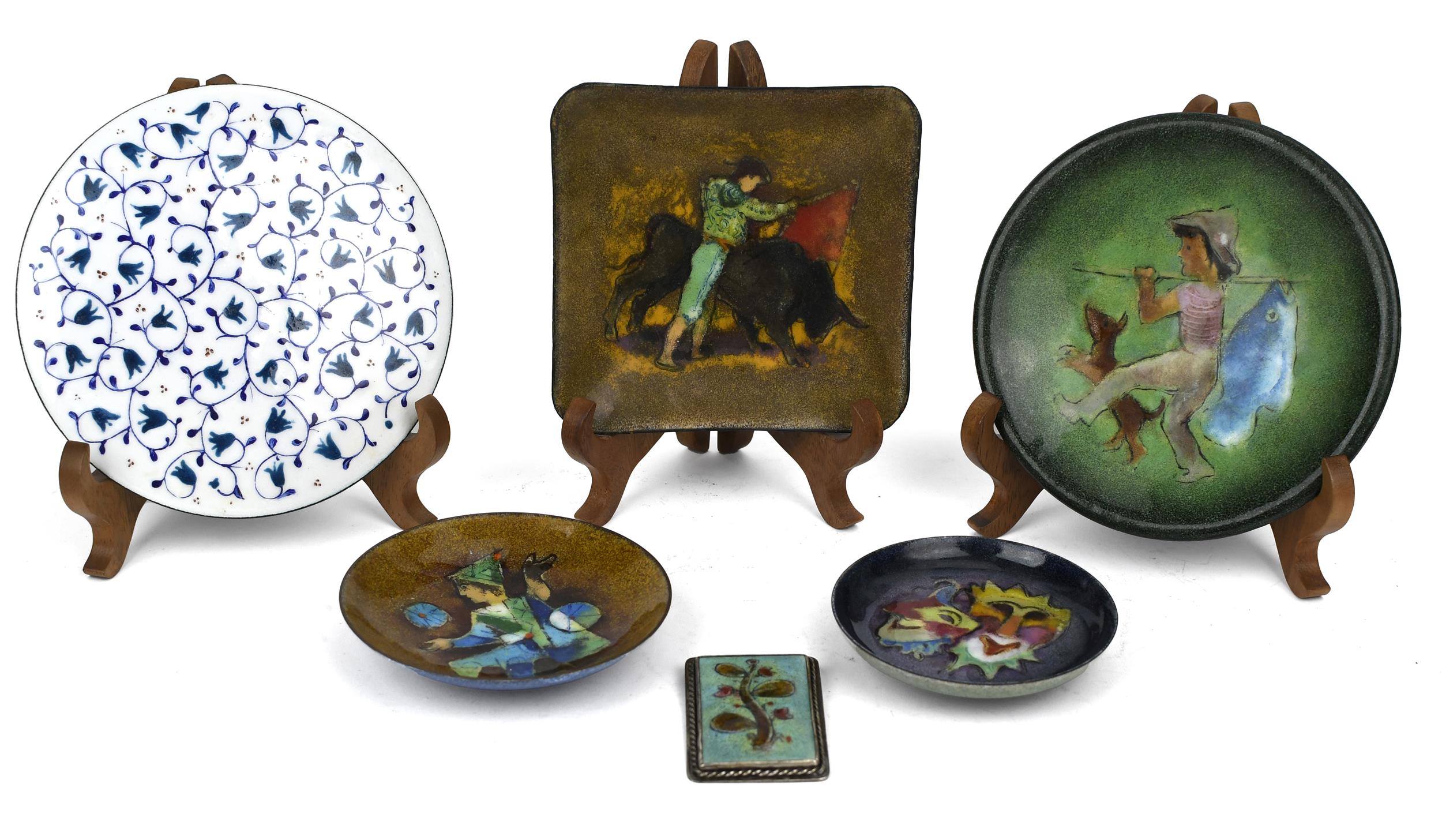 SIX KARL DRERUP ENAMELED ARTWORKS  30789e