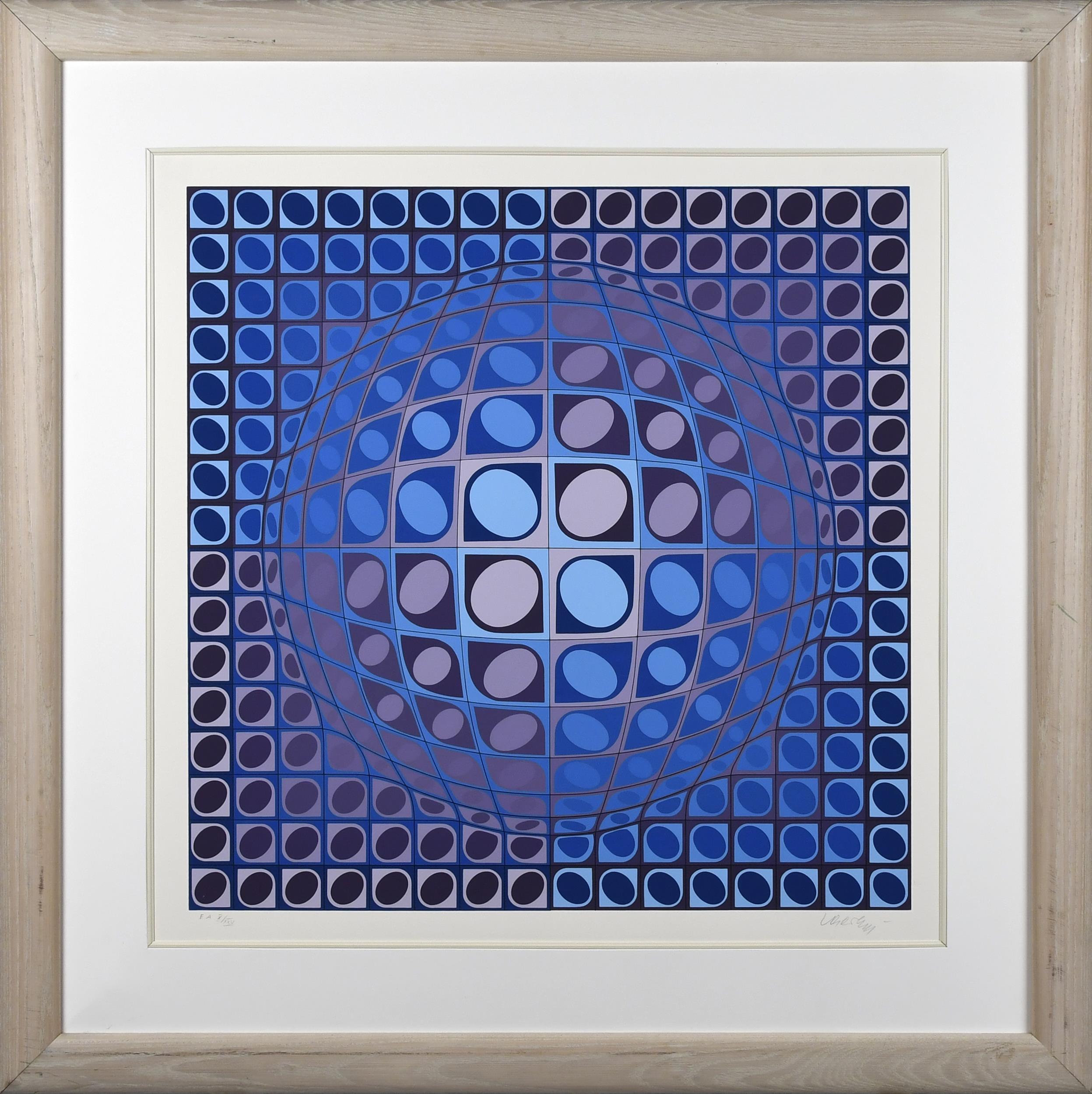 VICTOR VASARELY SERIGRAPH GEOMETRIC 30789f