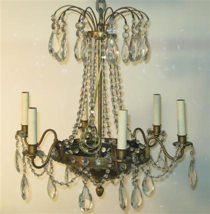 Gilt metal chandelier 19th  4d8e8