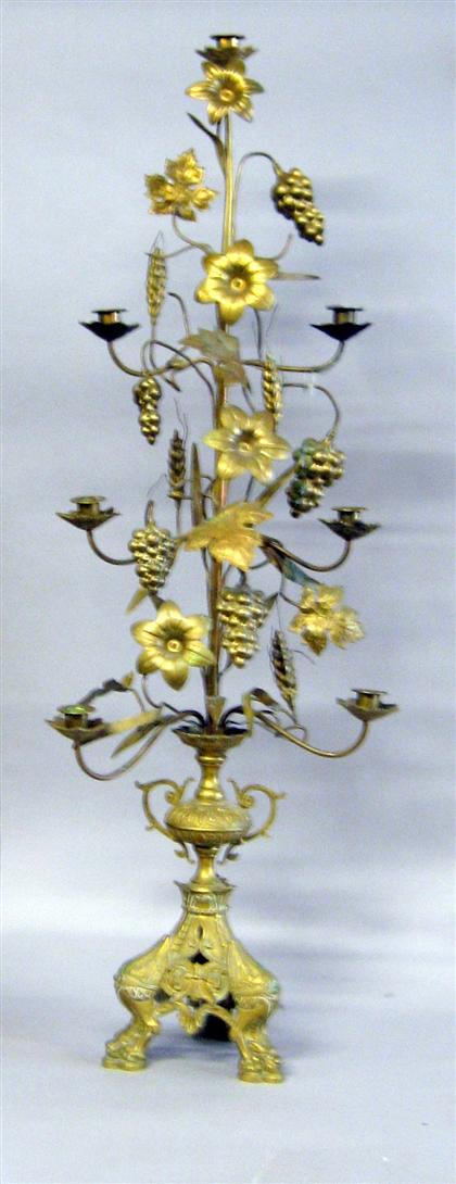 Continental pressed brass candelabrum 4d8eb