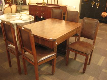 Art Deco Oak dining table and five 4d8fa