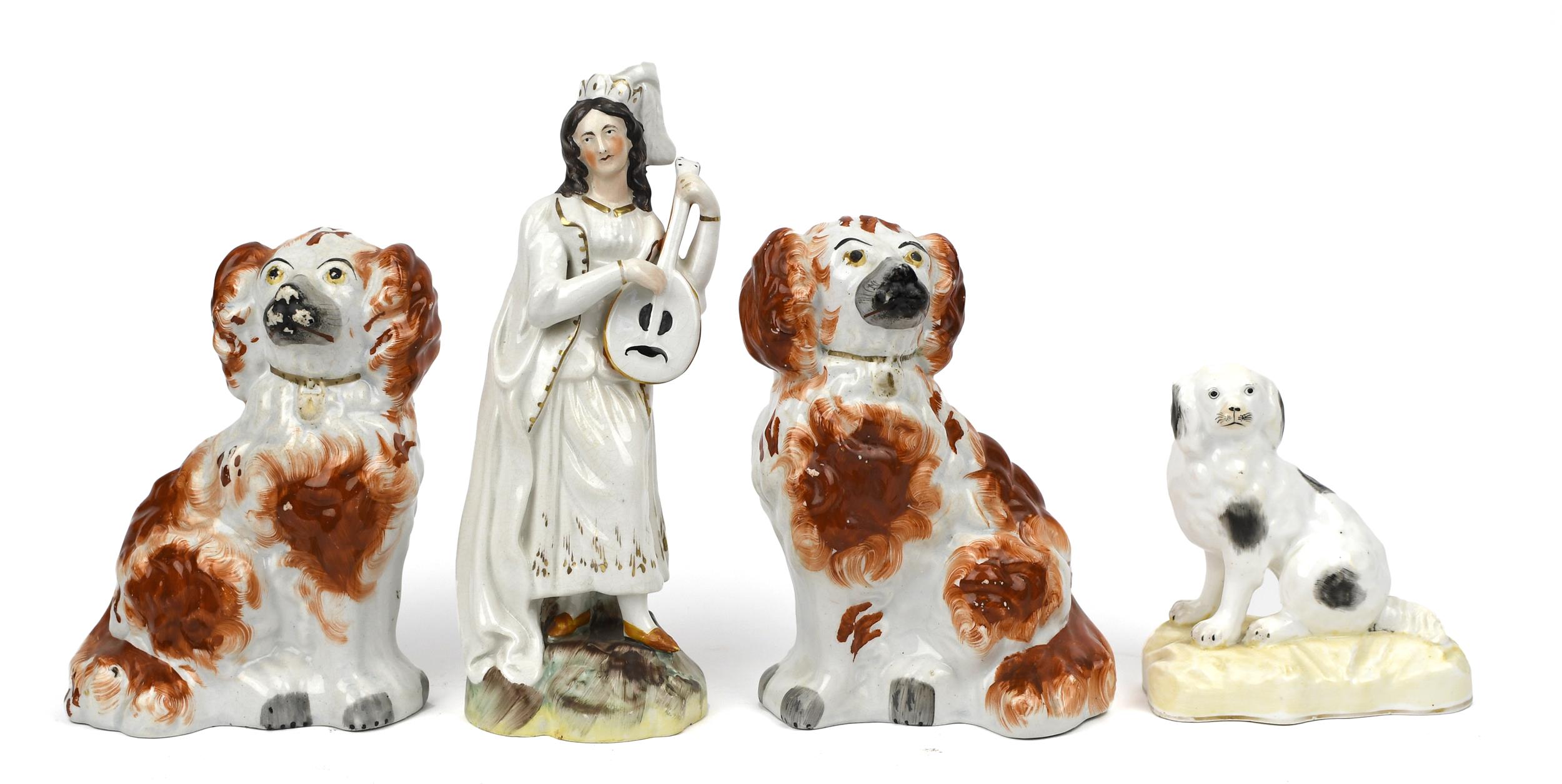 FOUR 19TH C. STAFFORDSHIRE FIGURES.