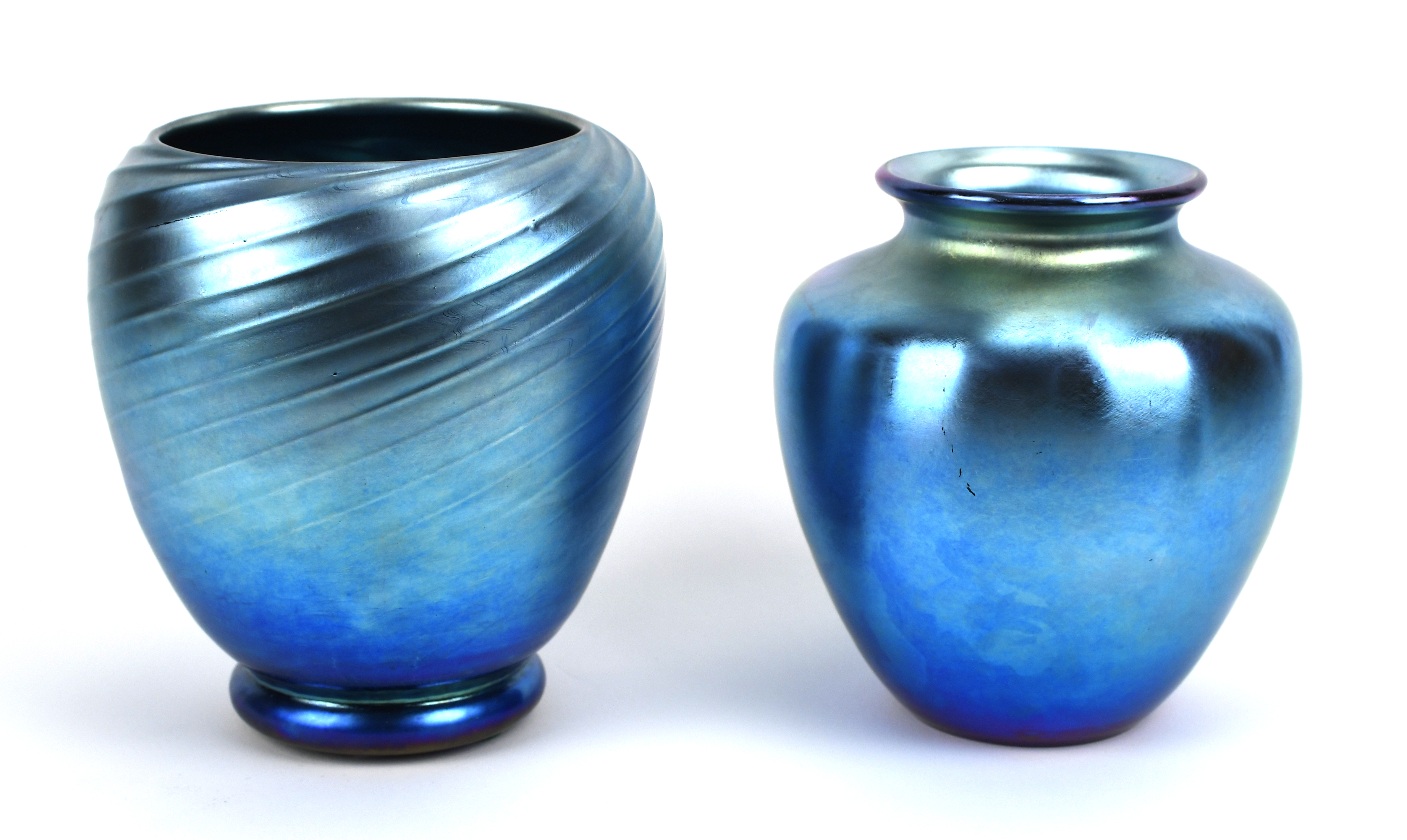 STEUBEN BLUE IRIDESCENT ART GLASS