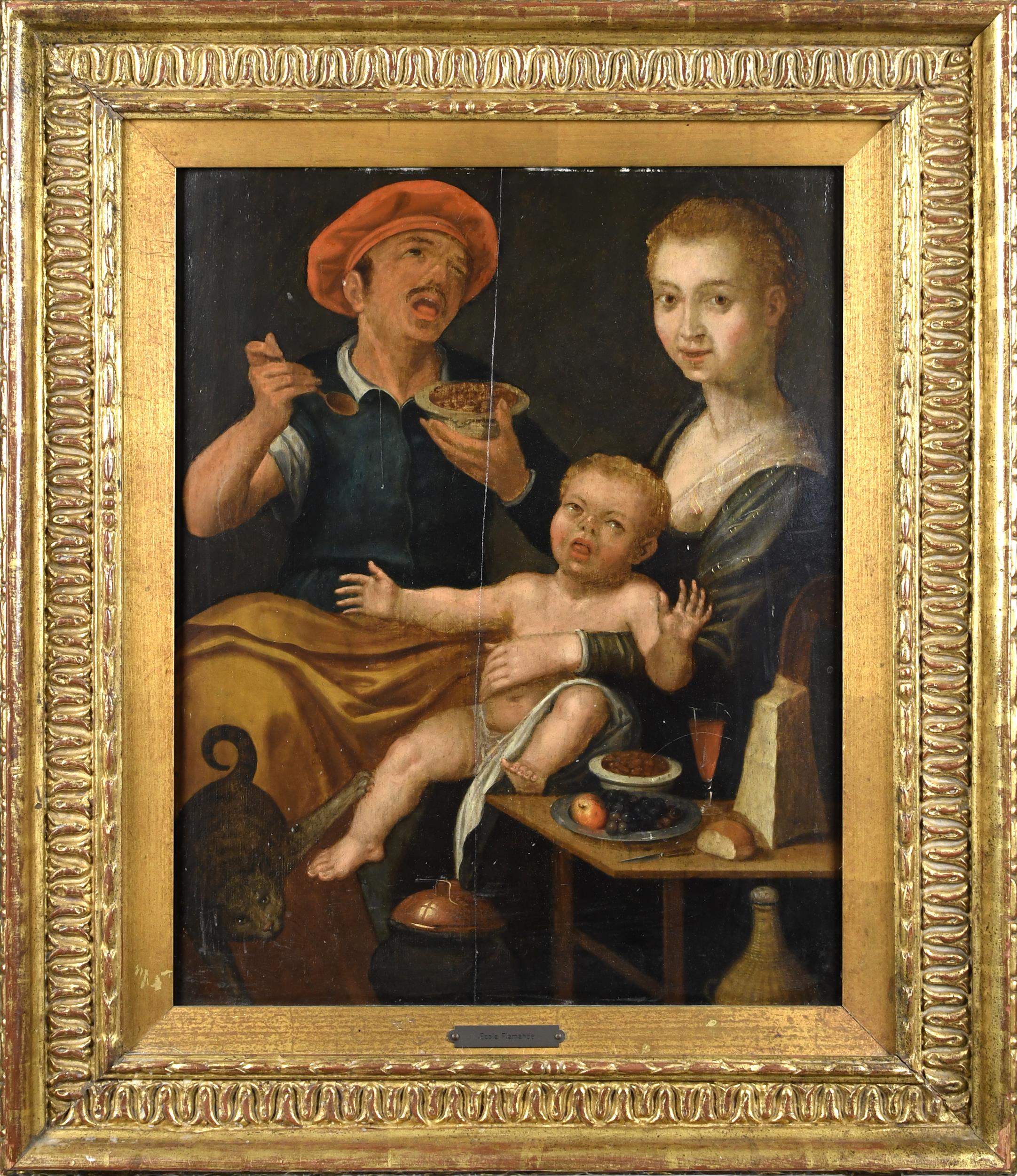 ANTIQUE FLEMISH SCHOOL OIL ON WOOD