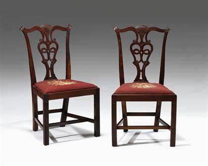 Pair of Chippendale carved mahogany