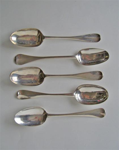 Five silver tablespoons    mid