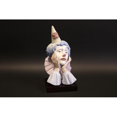 Lladro clown porcelain head, with stand,