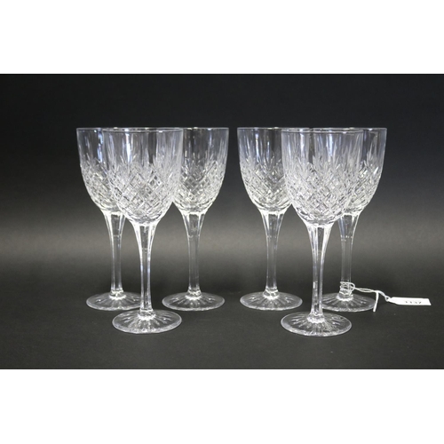 Set of six Stuart cut crystal wine glasses
