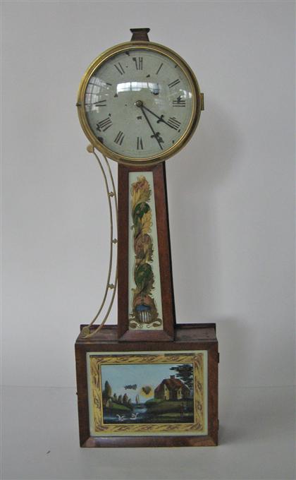 Mahogany case banjo clock american  4d9d9