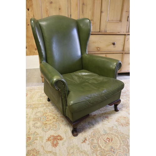 Vintage Georgian style green leather 30829d