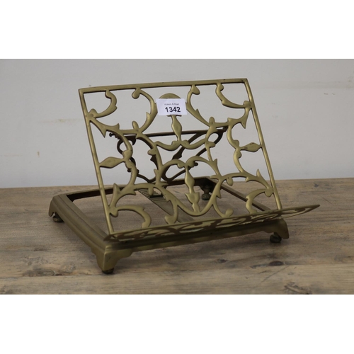 Brass adjustable book stand approx 3082e3