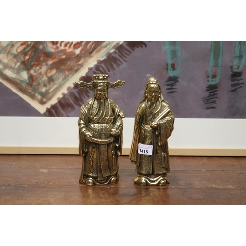 Two cast brass Chinese emperor s  30831c