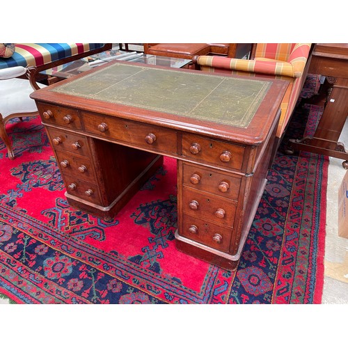 Antique mahogany twin pedestal desk,