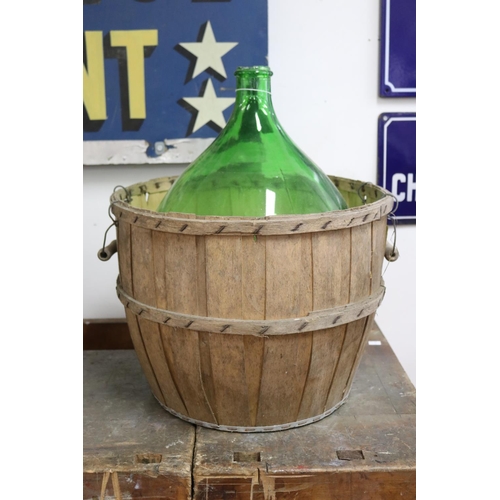French green glass bottle bentwood