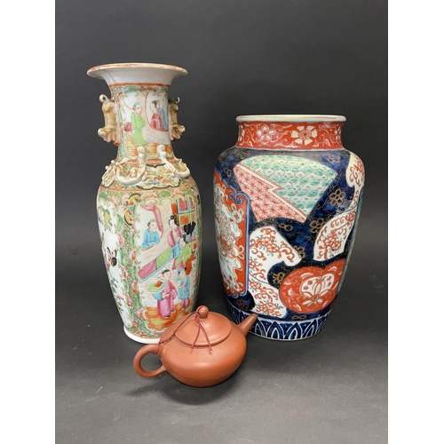 Antique Chinese famille verte vase together