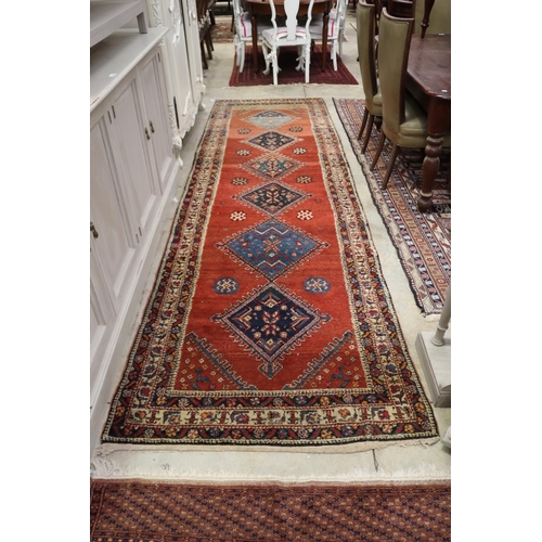 Vintage wool hand knotted runner,