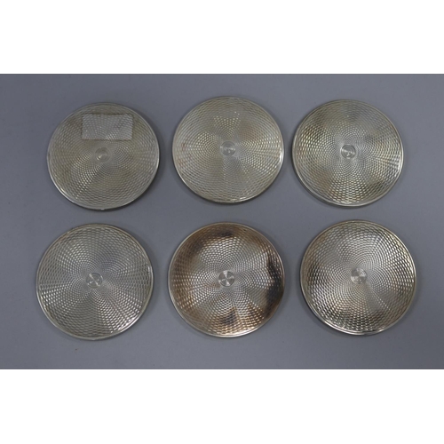 Set of six sterling silver coasters 3083ea