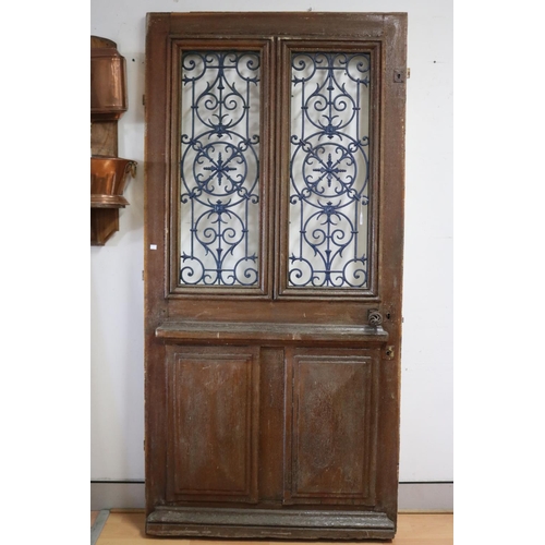 Antique French oak and iron panelled
