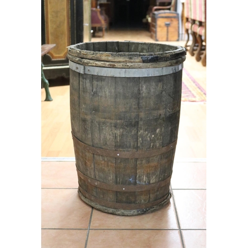 Antique French wine pickers barrel,