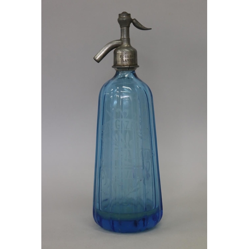 Vintage French bistro blue glass soda