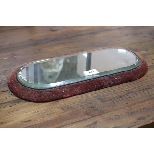 Antique mirrored plateau, approx 43cm