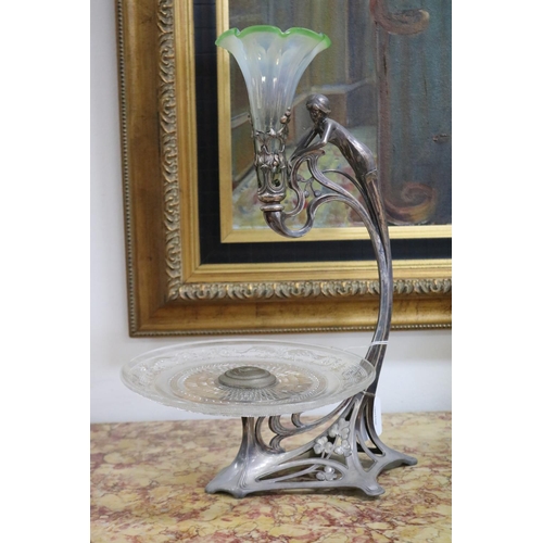 Antique Art Nouveau silvered figural 308439