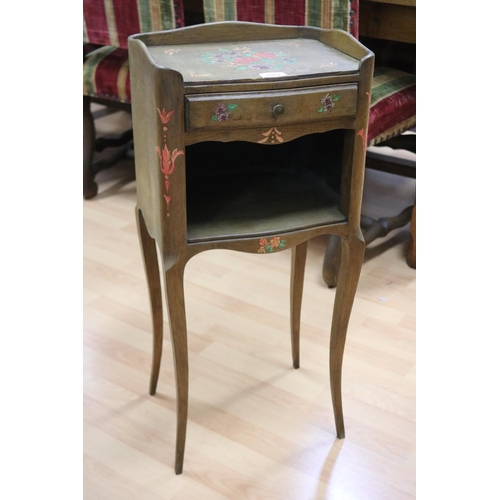 Vintage French hand painted nightstand,