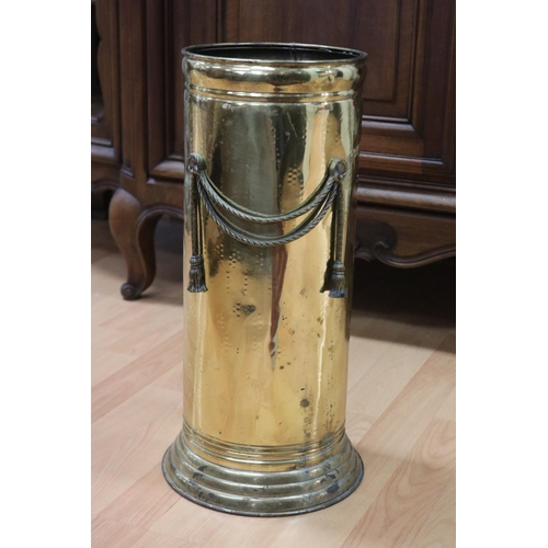 French brass umbrella stand, decorated