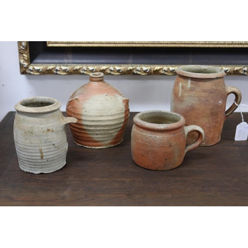 Four antique French stoneware pieces