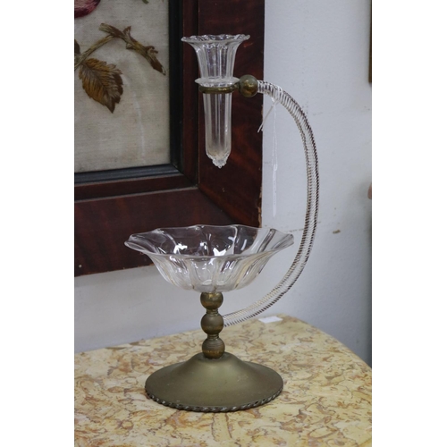 Antique glass and brass epergne 308462