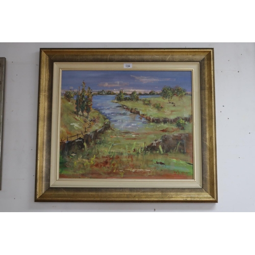 Liz Isaacs River landscape oil 308467