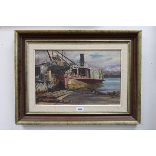 Kay?, Paddle steamer, oil on board,