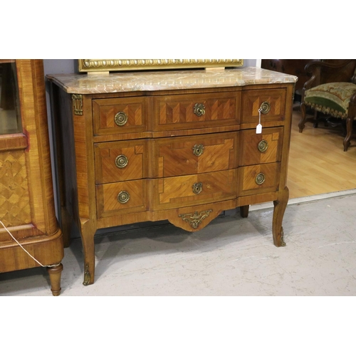 French transitional three drawer