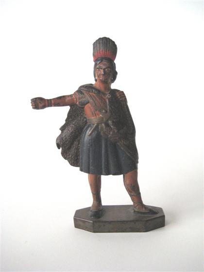 Painted cast iron figure of an Indian