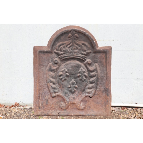 Antique French cast iron fireback  30848d