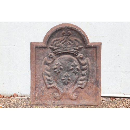 Antique French cast iron fireback,