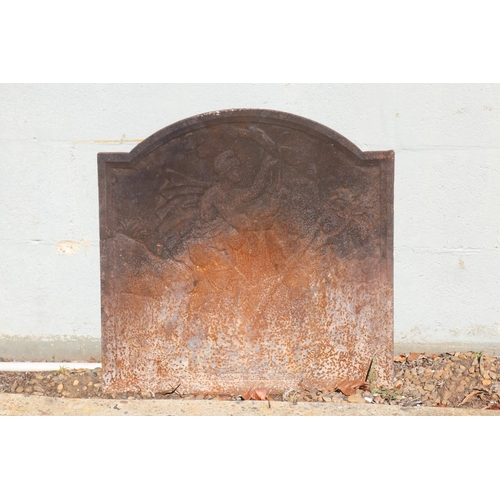 Antique French cast iron fireback,