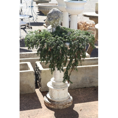 White painted cast iron birdbath