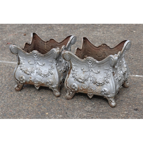 Pair of French cast iron planters,