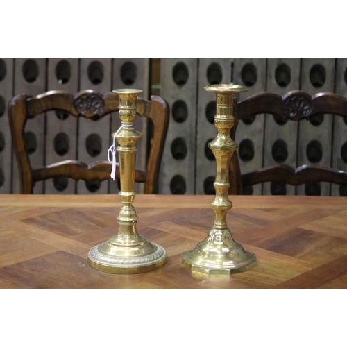 Two French brass candlesticks  3084ba