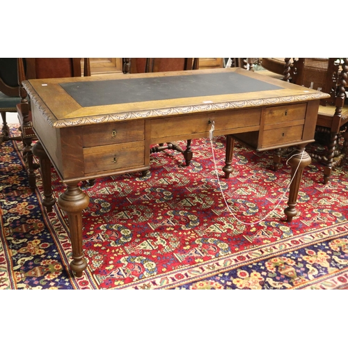 Antique French Henri II desk with leather