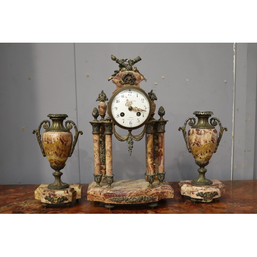 French mantle clock and garnitures  3084cd