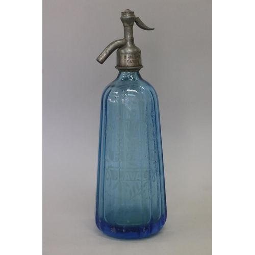 Vintage French bistro blue glass soda