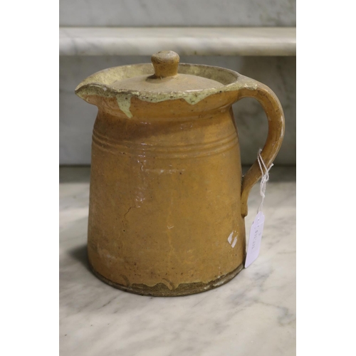 French stoneware lidded jug, approx