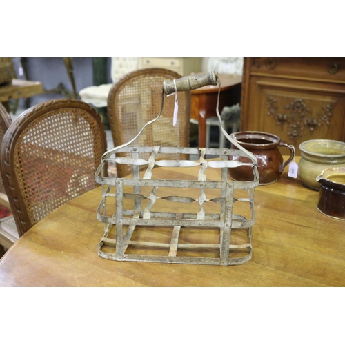 French gal metal bottle carrier,