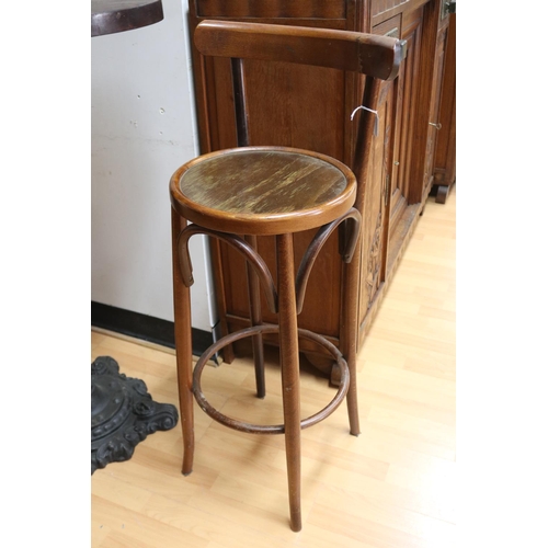 Bentwood bar stool, approx 104cm