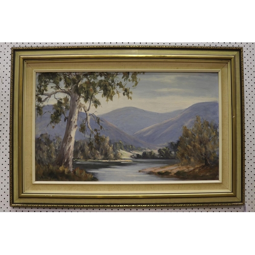 Norma Kett, river and mountain landscape,