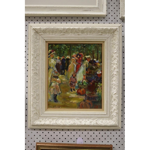 Liz Isaacs Market Scene oil on 308565